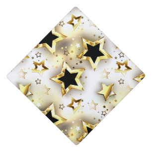Toque De Diplômé Lumière transparente avec étoiles or