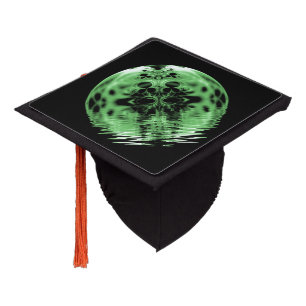 Toque De Diplômé Lune flottante verte et noire