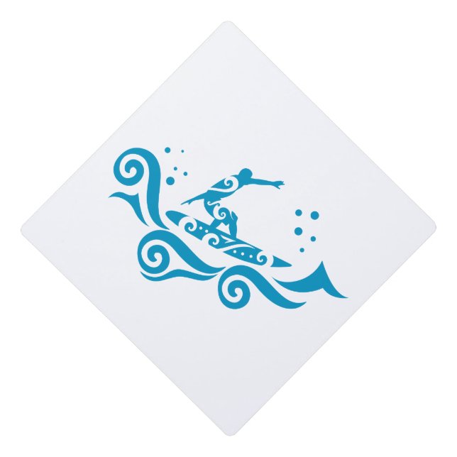 Toque De Diplômé Maori Surfer Avec Vagues Idée Cadeau (Devant)