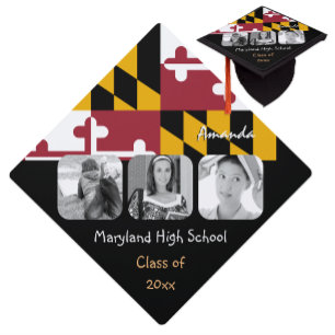 Toque De Diplômé Maryland, Multi Photo casquette, Maryland Flag
