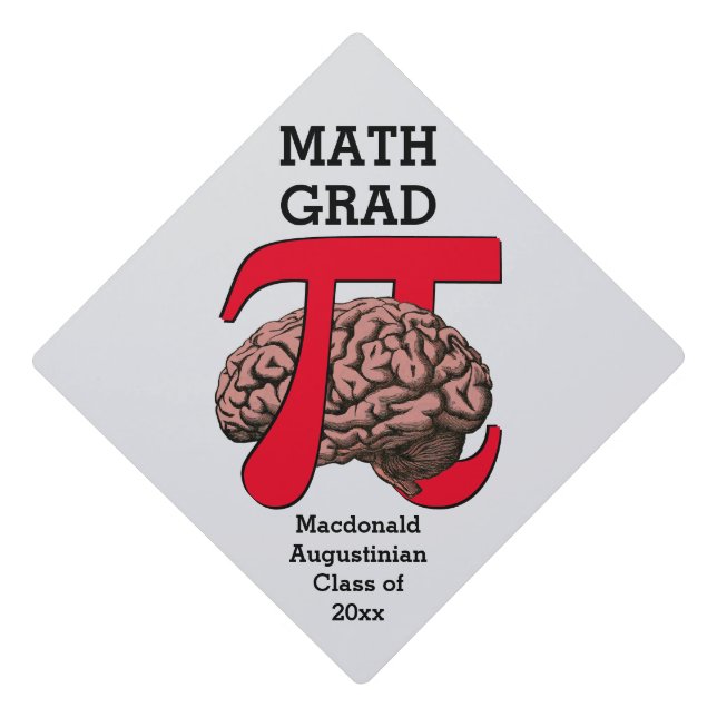 Toque De Diplômé MATH GRAD Pi Cerveau (Devant)