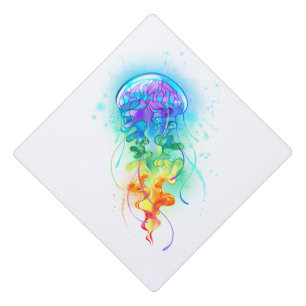 Toque De Diplômé Méduse arc-en-ciel
