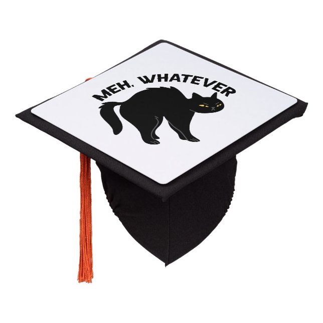 Toque De Diplômé Meh Quoi que Funny Kawaii Chat Noir Amoureux des a (Incliné)