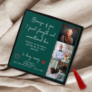 Toque De Diplômé Mémoire personnalisé 3 photos vert émeraude modern