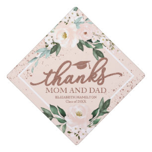 Toque De Diplômé Merci Maman Et Papa Bouquet Floral Rose Tendresse 