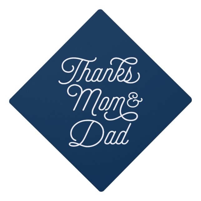 Toque De Diplômé Merci Maman & Papa dans la Marine (Devant)