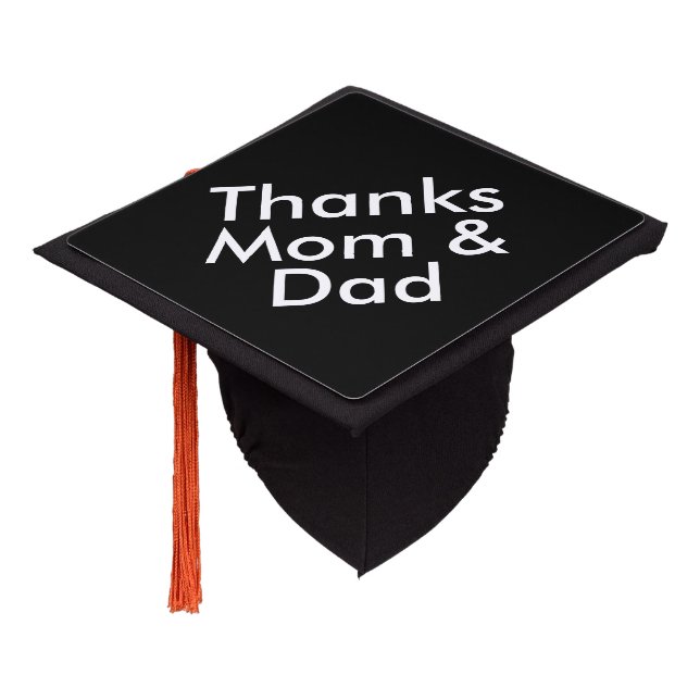 Toque De Diplômé Merci Maman & Papa Graduation (Incliné)