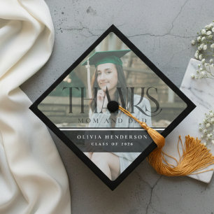 Toque De Diplômé Merci Typography Senior Photo 