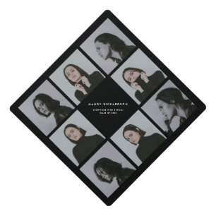 Toque De Diplômé Minimaliste 8-Photo Noir & Blanc Promotion 2026
