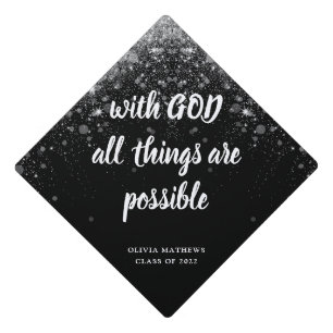 Toque De Diplômé Minimaliste Personnaliser la Bible Verse Noir Arge