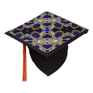 Toque De Diplômé mode stylisé or turquoise argent bleu royal