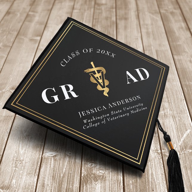 Toque De Diplômé Moderne Élégant Minimal Simple Vétérinaire (Créateur téléchargé)