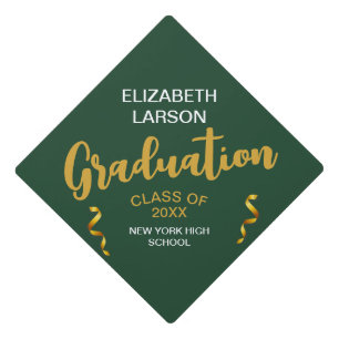 Toque De Diplômé Moderne Elegant Senior Golden Black