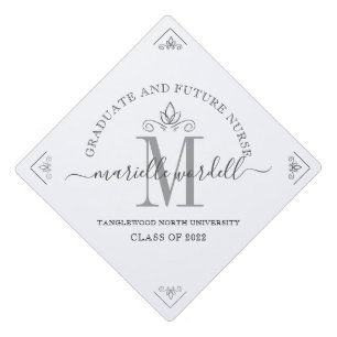 Toque De Diplômé Moderne Monogramme Typographie Infirmière Diplôme