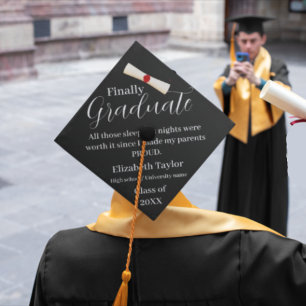 Toque De Diplômé Moderne Script Gradué Simple