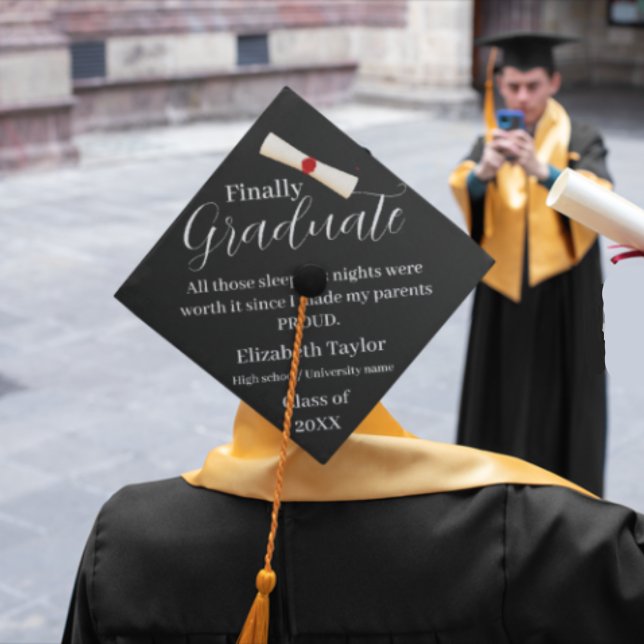 Toque De Diplômé Moderne Script Gradué Simple (Créateur téléchargé)