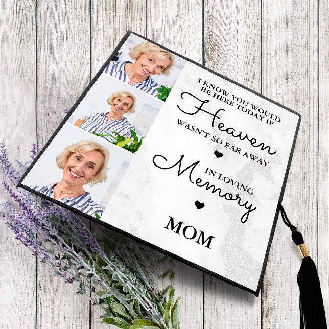 Toque De Diplômé MOM Personnalisé En Mémoire D'Amour 3 Collage Phot (Créateur téléchargé)