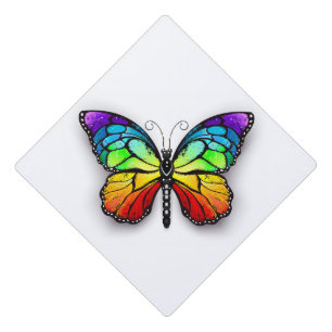 Toque De Diplômé Monarque papillon arc-en-ciel