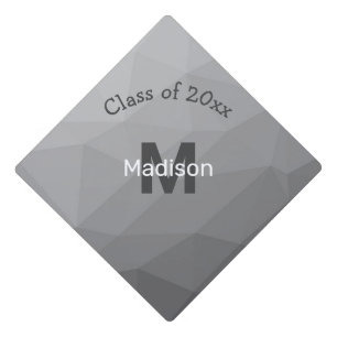Toque De Diplômé Monogramme à motif géométrique en dégradé gris
