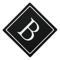 Monogramme classique simple | Texte noir et blanc