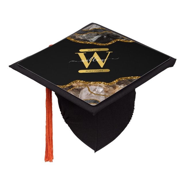 Toque De Diplômé Monogramme de la Parties scintillant de la géode d (Incliné)