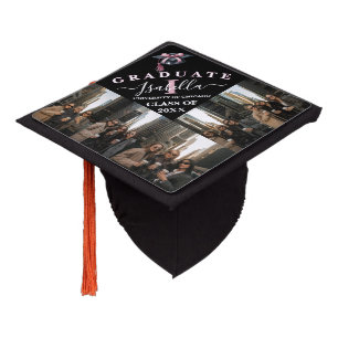 Toque De Diplômé Monogramme Élégant 5 Photo Féminin Diplômé
