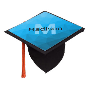 Toque De Diplômé Monogramme motif de maillage géométrique dégradé c