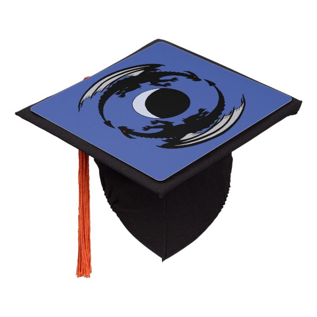 Toque De Diplômé Moon Dragons Imaginaire Design Graduation Cap Topp (Incliné)