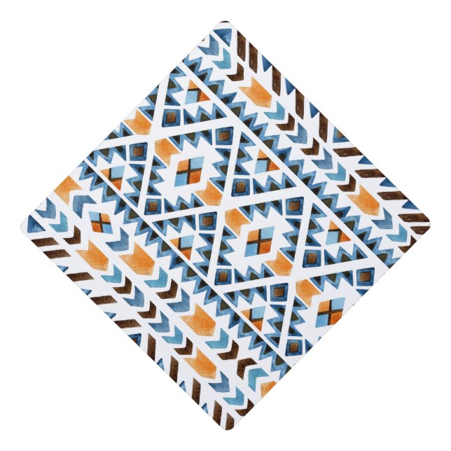 Toque De Diplômé Motif aztèque à l'aquarelle (Devant)