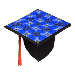 Toque De Diplômé Motif d'anémone du Jardin bleu