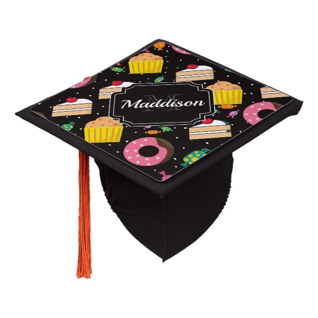 Toque De Diplômé Motif de bonbons mignon (Incliné)