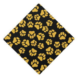 Toque De Diplômé Motif Empreinte de patte Bright Faux Gold