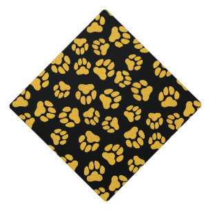 Toque De Diplômé Motif Empreinte de patte d'or de Bright Faux
