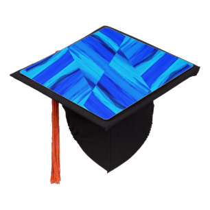 Toque De Diplômé Motif en marbre bleu Cobalt complexe