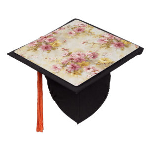 Toque De Diplômé Motif floral à l'aquarelle vintage