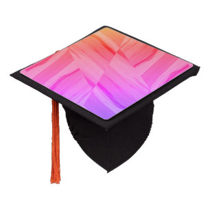 Toque De Diplômé Motif marbré aux teintes coralliennes et roses com