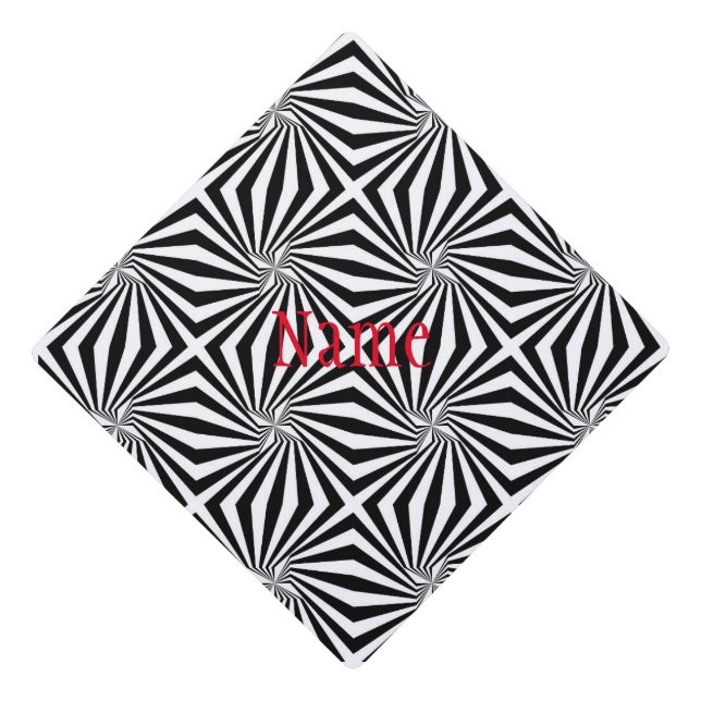 Toque De Diplômé Motif rayonnant noir blanc Thunder_Cove (Devant)