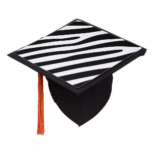 Toque De Diplômé Motif rayures de zèbre noir et blanc + vos idées