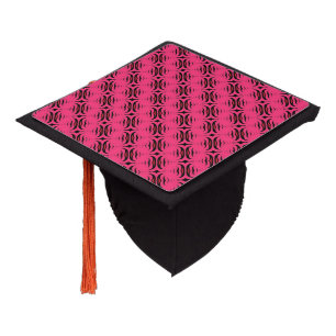 Toque De Diplômé Motif rose et noir