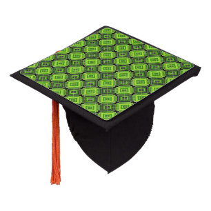 Toque De Diplômé motif symétrique vert carré