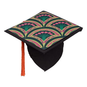 Toque De Diplômé motif vert en forme de coque