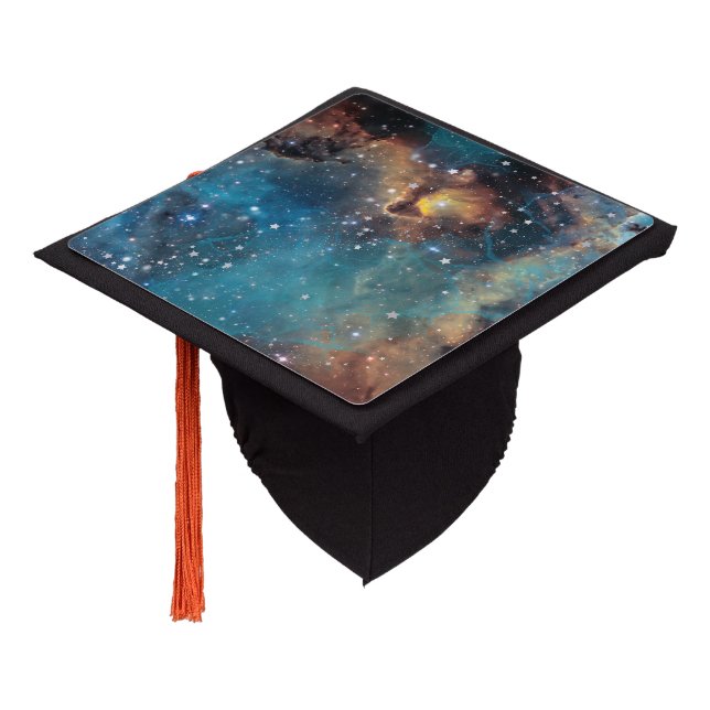 Toque De Diplômé Nébula à nuage bleu rouillé (Incliné)