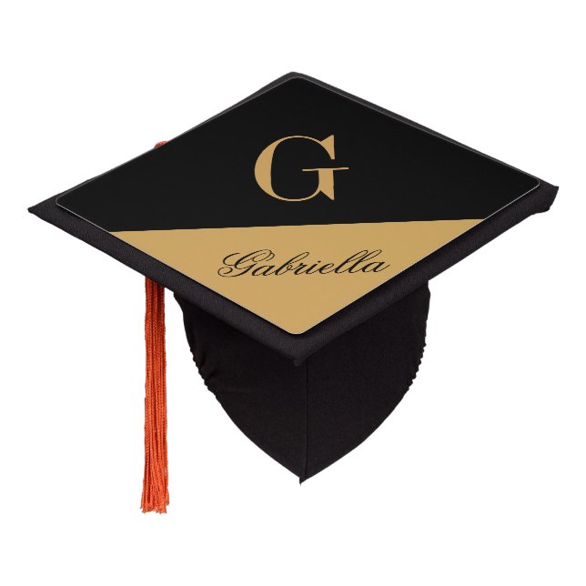Toque De Diplômé Noir d'or (Incliné)