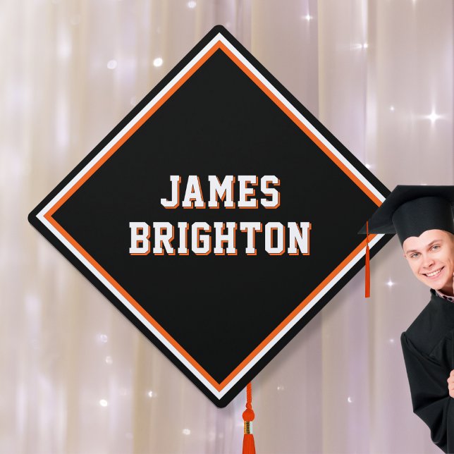Toque De Diplômé Noir orange (Créateur téléchargé)