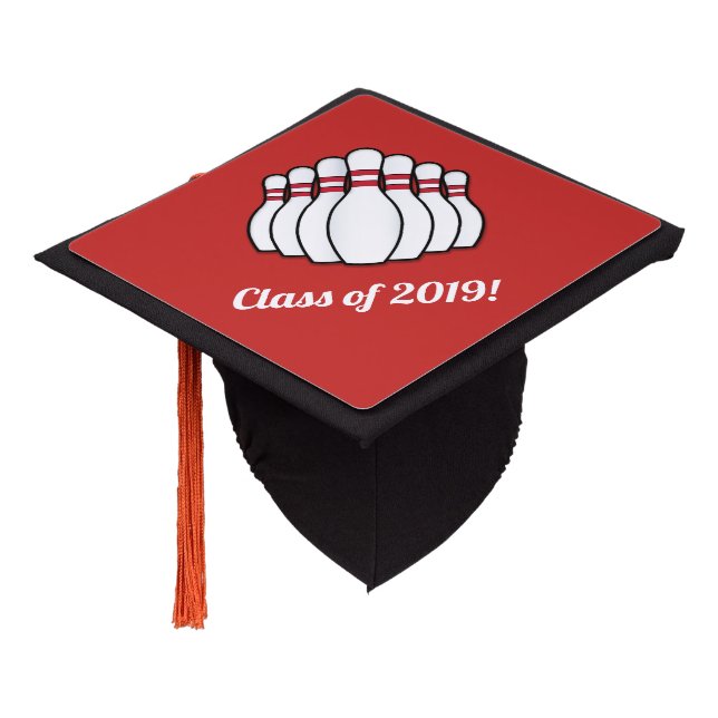 Toque De Diplômé Nom de goupilles de bowling personnalisable (Incliné)