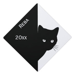 Toque De Diplômé Nom de l'année du chat noir