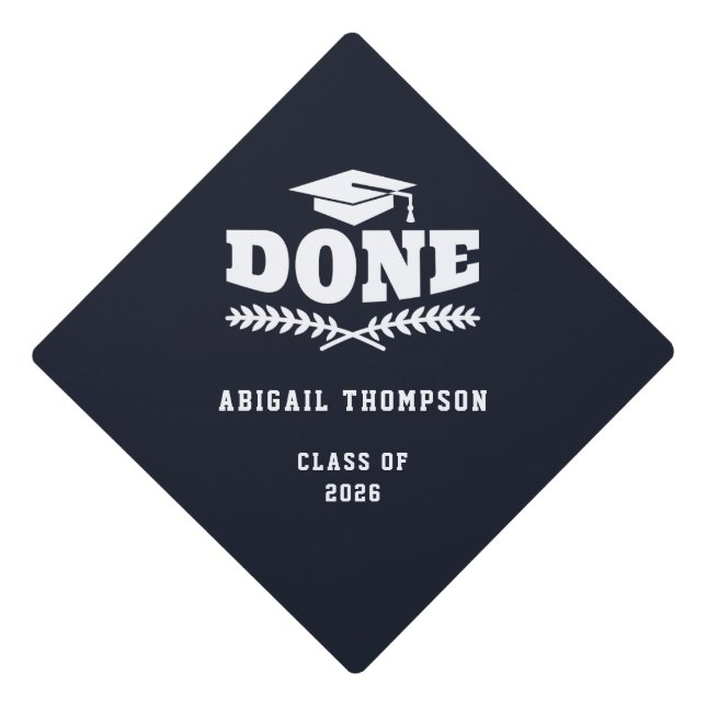 Toque De Diplômé Nom personnalisé Année d'obtention du diplôme (Devant)