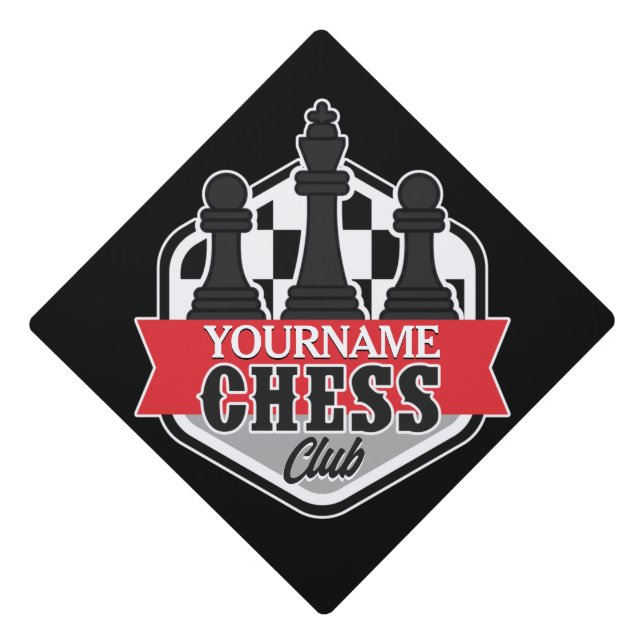Toque De Diplômé Nom personnalisé Chess Player Club Checkmate (Devant)