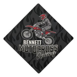 Toque De Diplômé Nom personnalisé Dirt Vélo Rider Motocross Racing