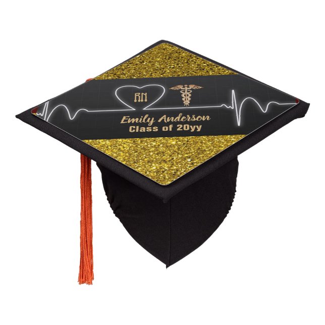 Toque De Diplômé NURSE Grad Casquette Topper Parties scintillant d' (Incliné)